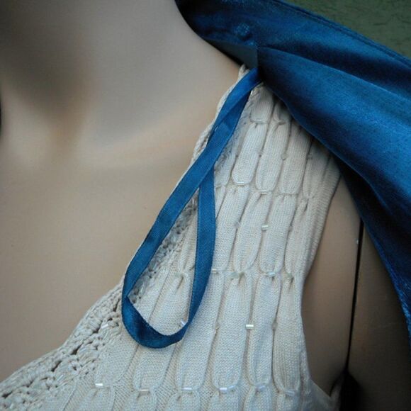 EUC KM COLLECTIONS by MILLA BELL Teal Shiny Jacket w/Sequins Size:8 - Picture 9 of 16